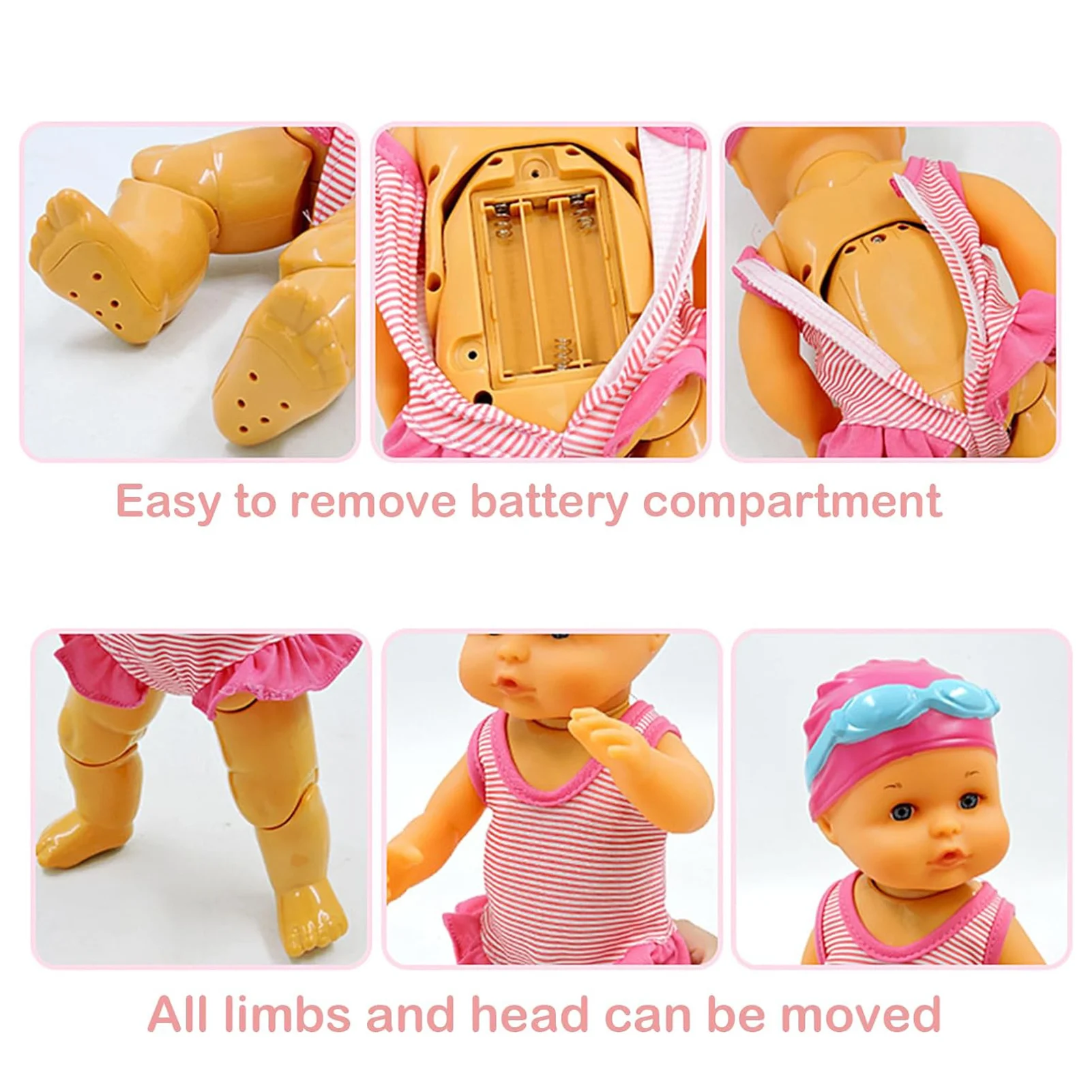 Waterproof Swimmer Doll Parent-Child Interactive Waterproof Swimming Baby Doll for Outdoor Swimming Pool Accessories B88