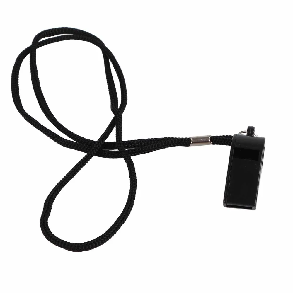 

Whistle Black Plastic Whistle With Lanyard ABS Referee Whistle Sports Whistle Sports Events