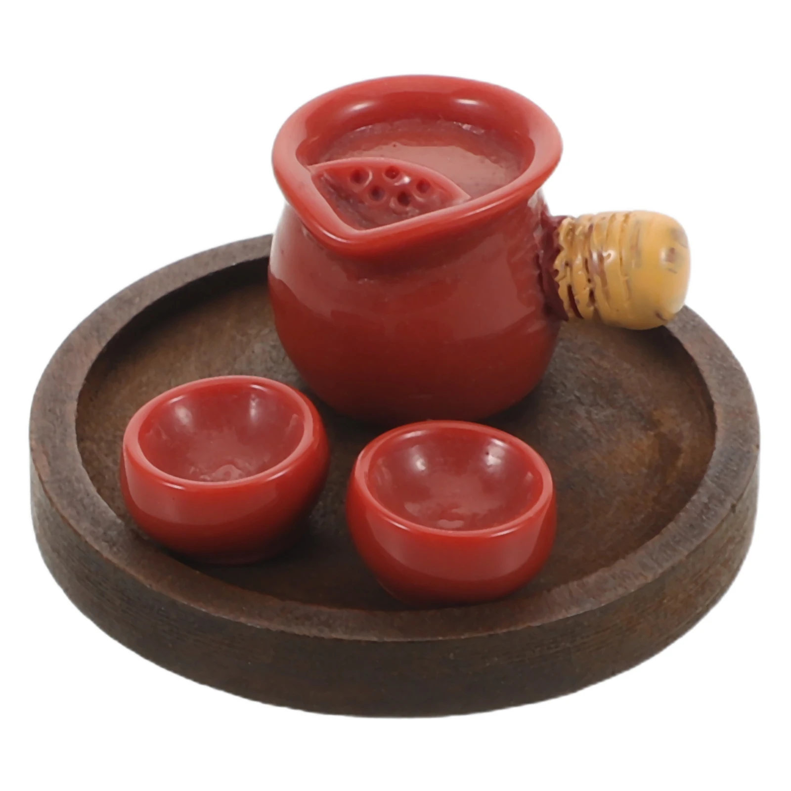 6 مجموعات إبريق الشاي الصغير فنجان شاي مجموعة صينية مصغرة دمية اكسسوارات المطبخ أطباق الطعام أكواب الاطفال التظاهر اللعب