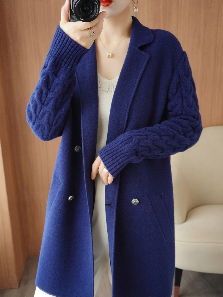 Imagem -03 - Nova Primavera Outono Puro Wool Cardigan Mulheres V-neck Merino Wool Knitted Jacket 2023 Coreano Ocidentalizado Pure Color Versátil Top