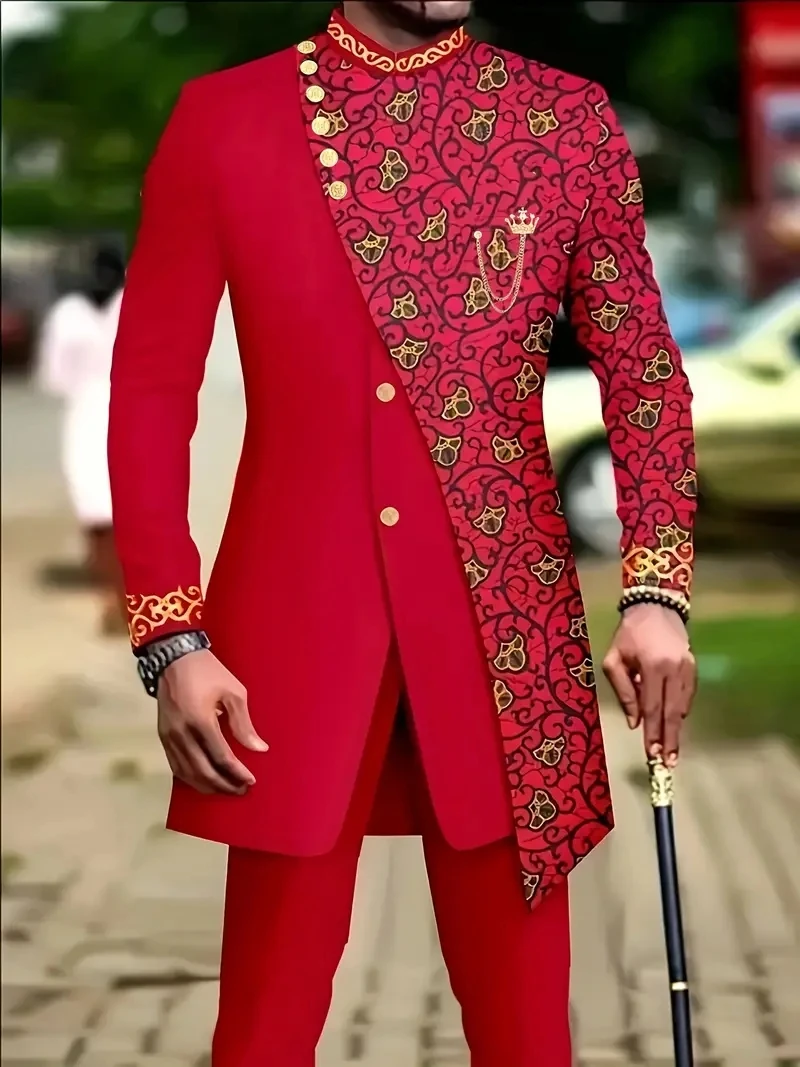 

Мужское модное роскошное платье с вышивкой свободы, комплект из двух предметов