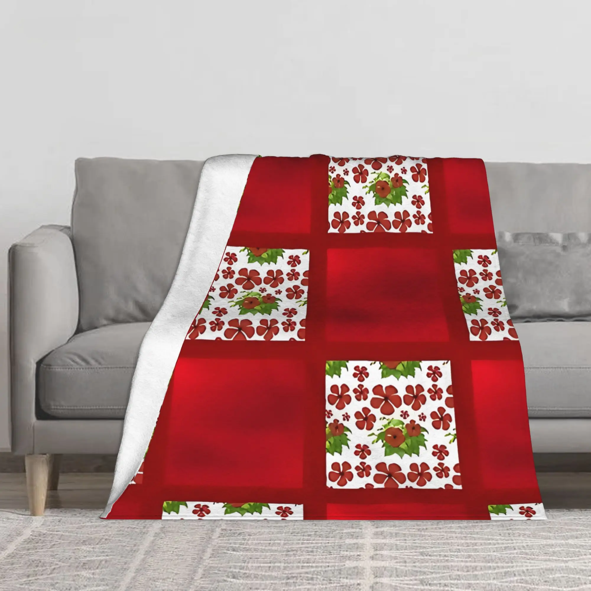 1PC Elegant Red Rose Blanket Throw Super Cosy Plush Living Room Sofa