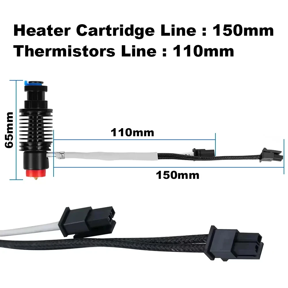 Upgraded E3D Hotend Kit For E3D Revo Hotend Kit V6 Heatsink Ceramic Heating Core 104Nt Thermistor for Ender 3 Voron E3D Revo