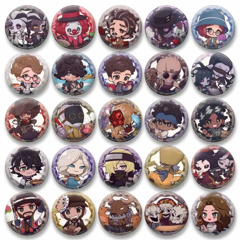 Game Peripheral Identity V Round Brooch Cartoon Emma Emily Lanternist Badges DIY Clothes Backpack Accessories Jewelry Pins Gifts