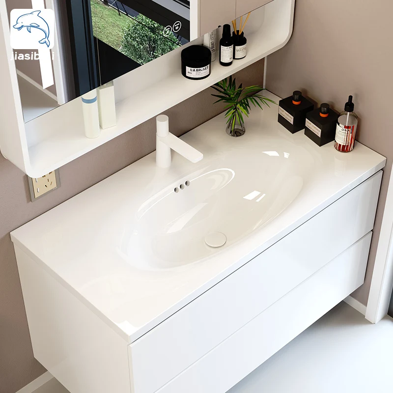 High-end customized bathroom cabinet combination bathroom washbasin washbasin with drawer ceramic integrated