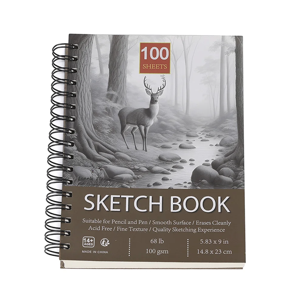 Sketch Pad, Hard Base Sketch Book(14.8x23cm), 100GSM/68lb, Art Sketchbook for Women & Adult,100 Sheets Drawing