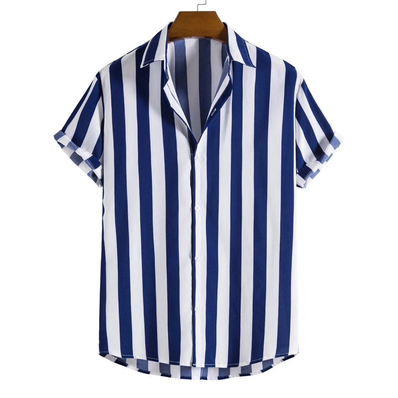 2024 Street Simplicity Stripe Print Men Women Shirts New Fashion Short-sleeved T-shirt Ropa Hombre Daily Casual Lapel Party Tops