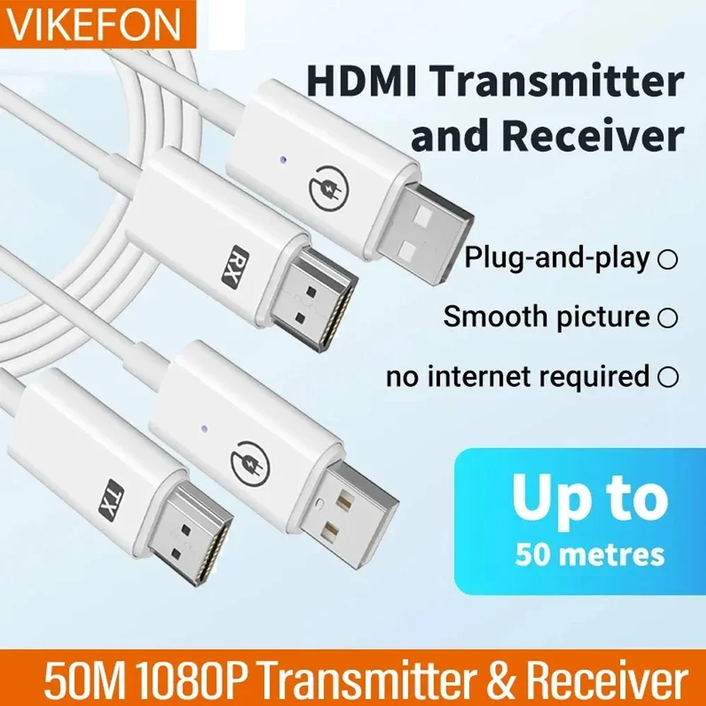 5G 1080P 50M Wireless HDMI Video Audio Transmitter Receiver Extender Display USB Adapter Dongle For TV Box Monitor Projector PC