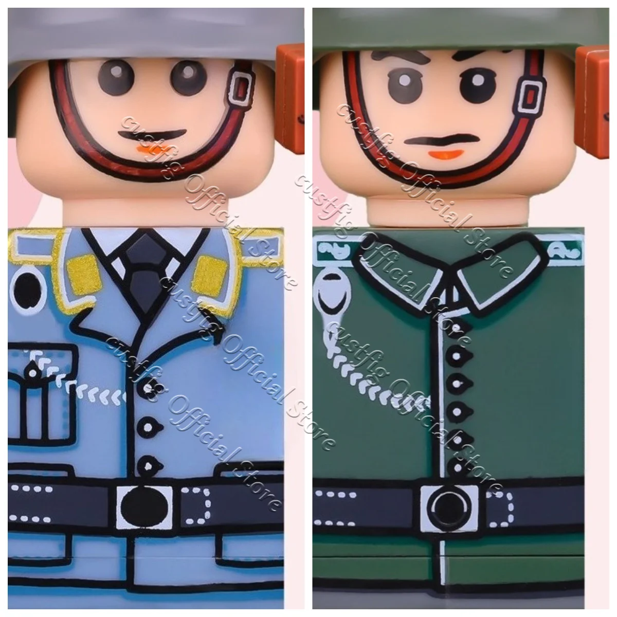 MOC Militär Armee Soldaten Figuren Zubehör Bausteine Infanterie Deutsche Preußische Tarnfarben Krieger Gewehr Bausteine Jungen Spielzeug Geschenk
