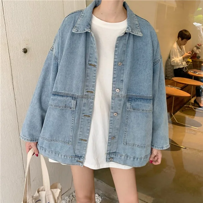 

Boyfriend Jean Jacket Women Denim Jacket Winter Jeans Coat Casual Harajuku Streetwear Female Vintage Black Bomber Jacket outwear