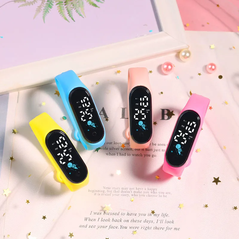 เด็กกันน้ํากีฬานาฬิกาสมาร์ทสร้อยข้อมือซิลิโคนกลางแจ้งนาฬิกาอิเล็กทรอนิกส์สร้อยข้อมือเด็กนาฬิกาดิจิตอล Reloj Montre