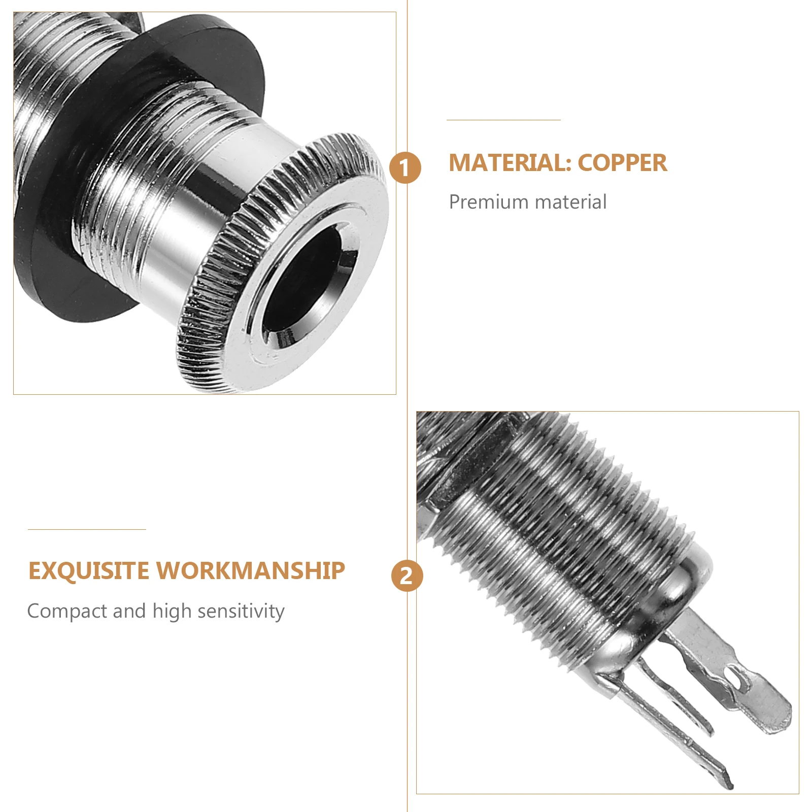 

Premium Stereo Jack Replacement for Electric Guitar 4 Pin Barrel Output Socket Bass Cylinder Plug High Sensitivity Flush Mount