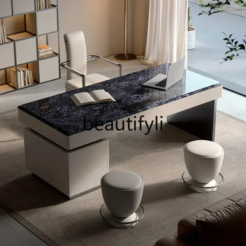 

Boss desk home study luxury bedroom natural marble desk