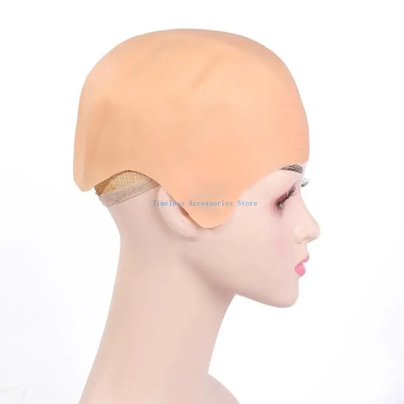 

97QE Bald Caps Halloween Makeup Bald Head Caps Fake Bald Costume Accessories for Kids Adults Men Women Gifts