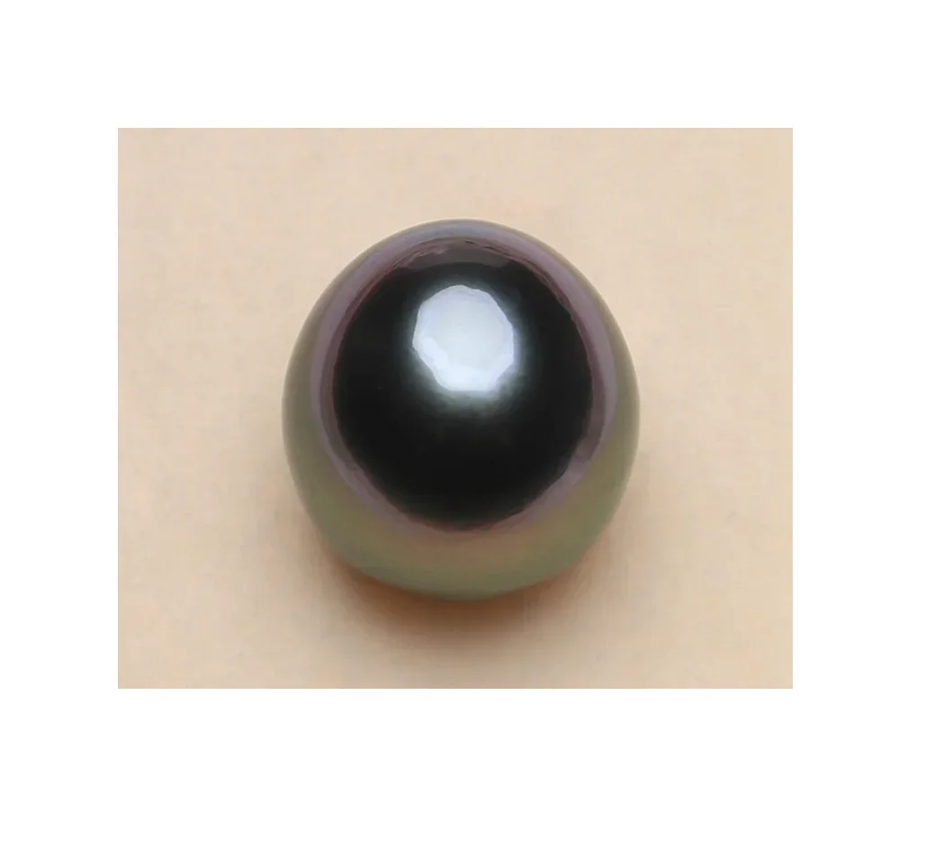 

RARE 10.8X12.5MM TAHITIAN BLACK PEACOCK PEARL HALF DRILLED MAKING EARRING PENDANT