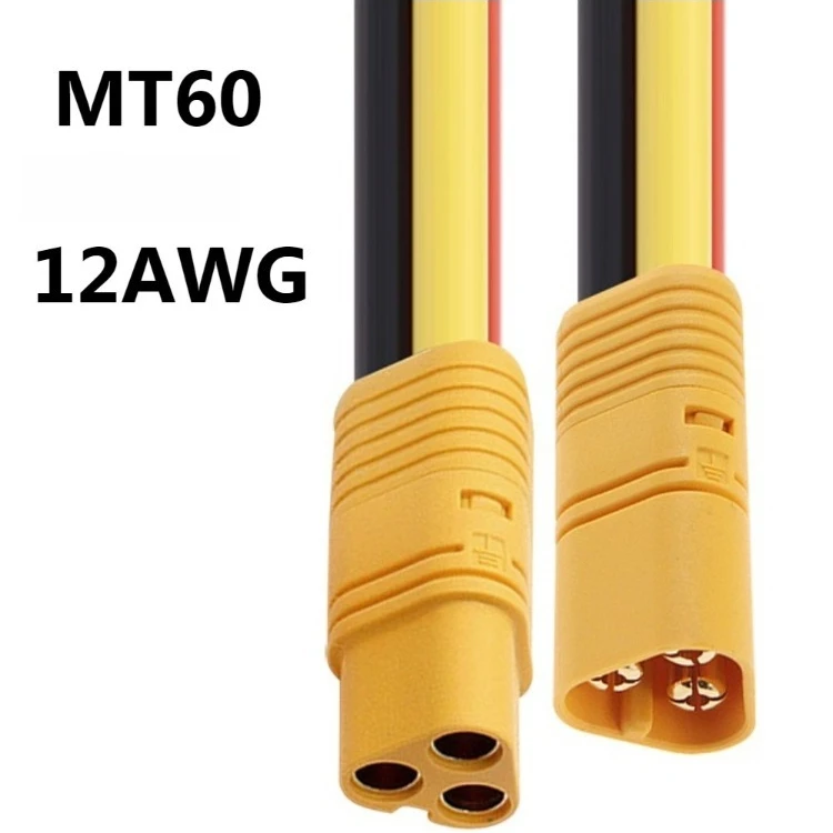 1PCS MT60 Male Female 3 Phase 3 Pole Connector RC Model Motor ESC Plug Extension Cable Plug Motor Power Extension Cord