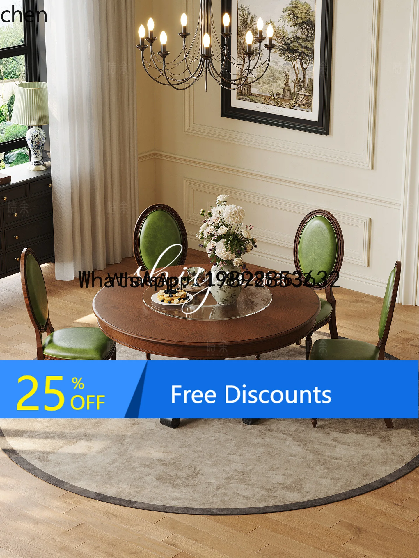 

X1 Vintage Solid Wood Dining Table Restaurant Retro Dining Table and Chair Set home decoration accessories