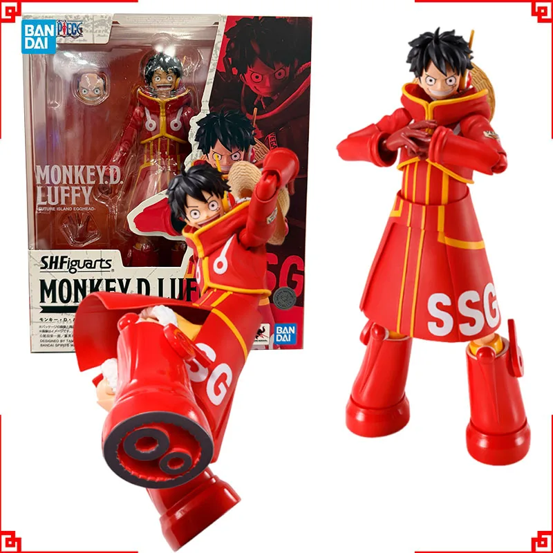 Bandai one piece anime figura shf luffy futuro ilha egghead figuras de ação alta poseabilidade colecionáveis modelo brinquedos meninos presente