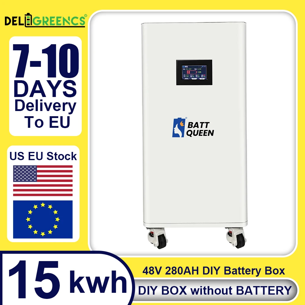 DIY 48V LiFePO4 Battery Obudowa Box Case with JK 16S 200A Smart BMS 2A Active Balancer 4.3 inch LCD Home Energy Storage System