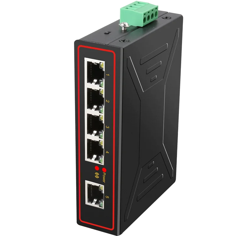 Whole Sale Diewu 100m 5 Ports Industrial  Network Switch Iron Housing