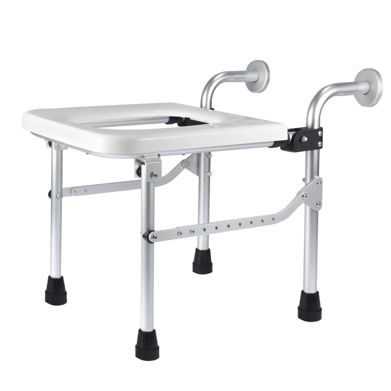 

Hot Selling Wall-Mounted Bath Bench Folding Shower Chair with Built-In Shower Holder for Elderly Bathroom Safety Equipment