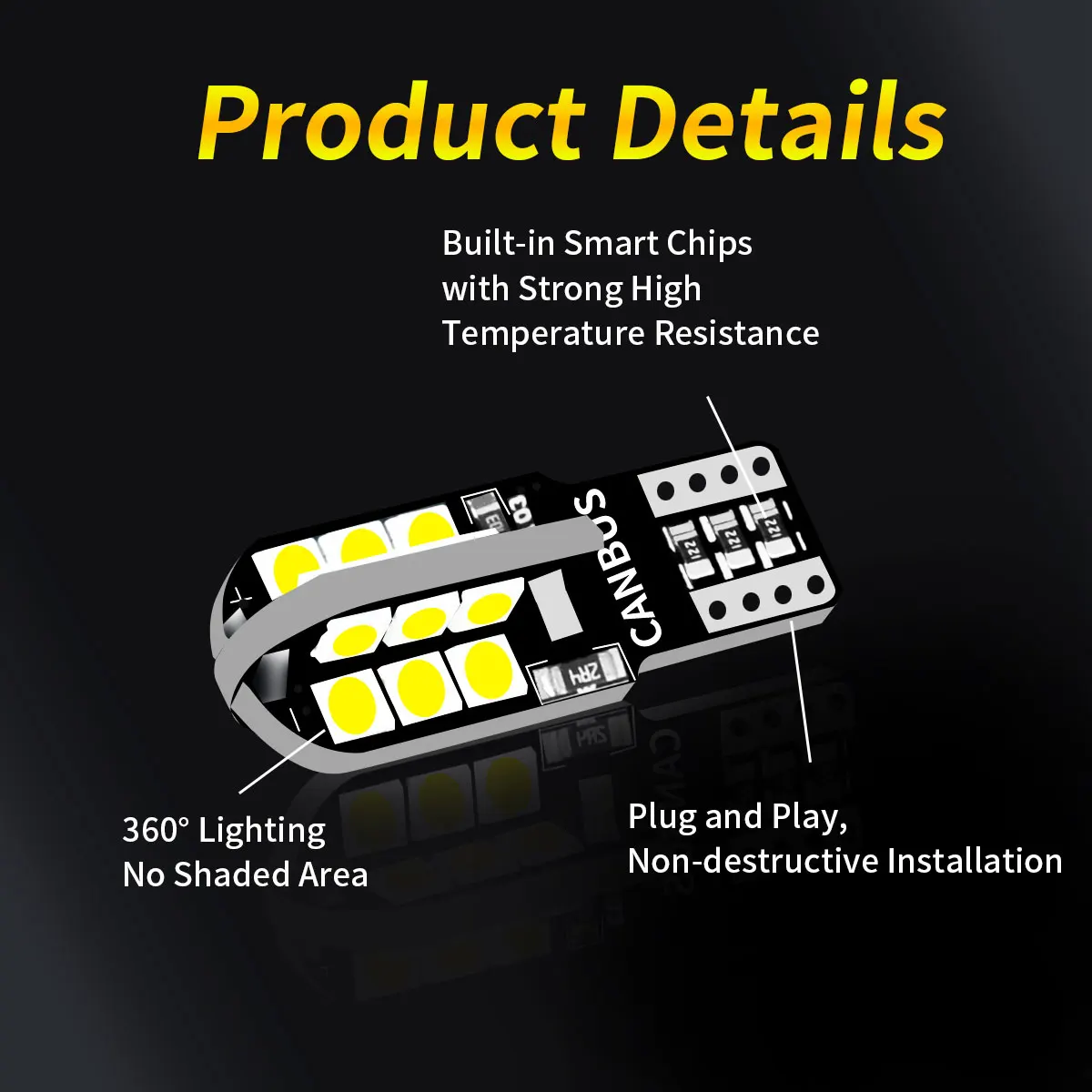 2 قطعة T10 W5W WY5W 5W5 LED ينطبق على السيارات الفرامل القيادة يعرض أضواء مخطط العرض #6