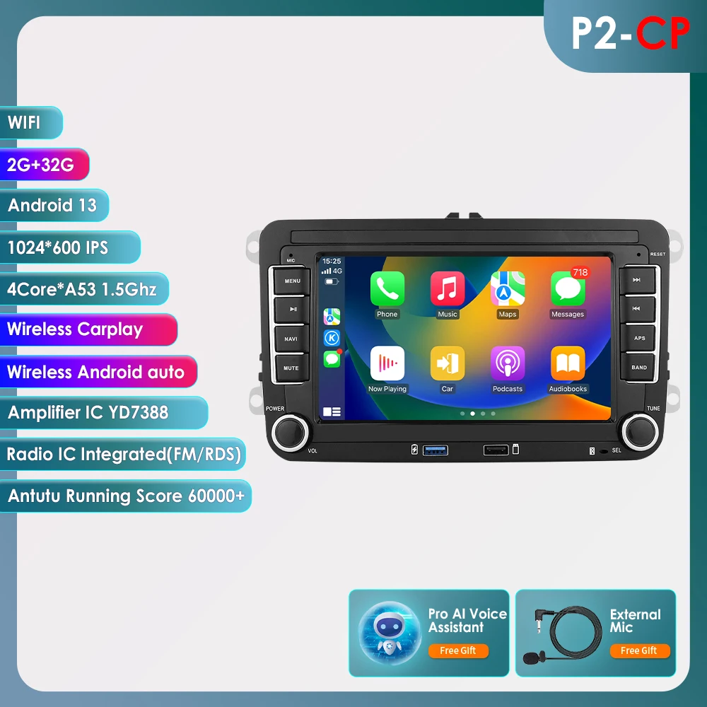 Autoradio Android voor VW POLO GOLF 5 6 Plus PASSAT B6 JETTA TIGUAN TOURAN SHARAN SCIROCCO CADDY Auto Multimedia Speler GPS USB