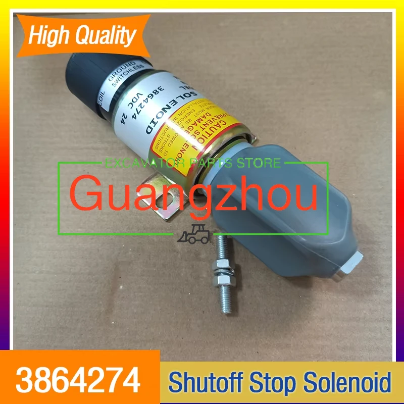 

Высококачественный электромагнитный клапан остановки подачи топлива для экскаватора, 24В, совместимый с 3864274, запчасти для двигателя экскаватора