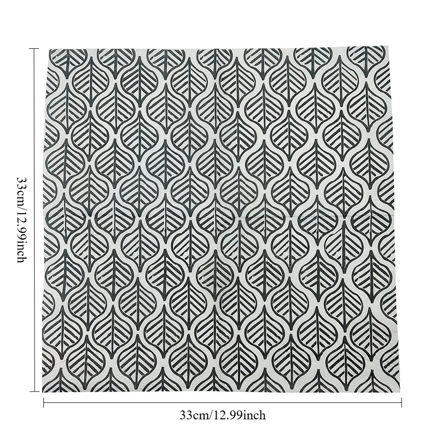 20pcs Modern Art Deco Napkins, Black Geometric Leaf Pattern on White, 2-Ply 33x33cm for Cocktail Party Wedding Table Decor - view 6