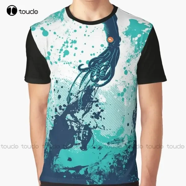 

Футболка с рисунком Squid Splash, футболки с цифровой печатью, уличная одежда Xxs-5XL, новый популярный унисекс, рождественский подарок