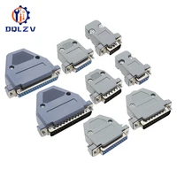 DB15 DB25 DB9 DB37 puerto serie paralelo conector de soldadura macho/macho + cubierta de carcasa de montaje de plástico 37 9 adaptador VGA de 15 pines