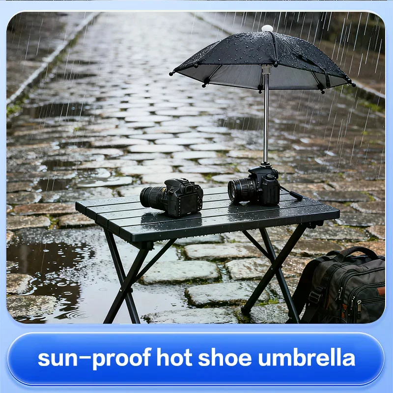 Sombrilla para Cámara Réflex Digital Negra, Protector Solar y de Lluvia para Cámaras Fotográficas en General