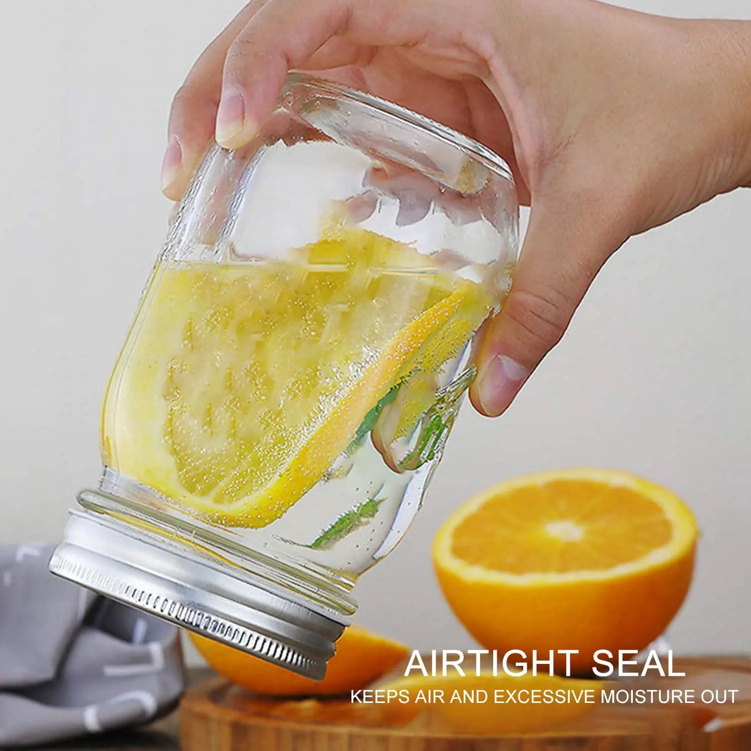450ML Regular-Mouth Glass Mason Jars with Metal Airtight Lids and Bands for Canning, Preserving, & Meal Prep