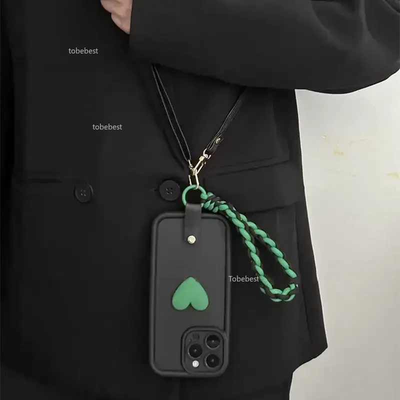 

Crossbody Lanyard Wrist Strap Stand Phone Holder Case for Xiaomi POCO X7 Pro 5G Silicone Cover