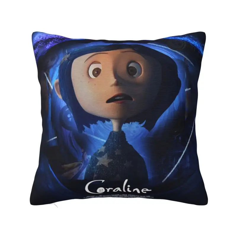 

Halloween Horror Movie Coraline Cushion Covers 45x45cm Polyester Throw Pillow Case for Car Square Pillowcase Home Decorative