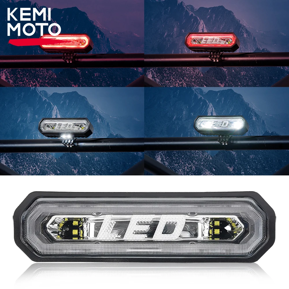 

KEMIMOTO 1.65-2" UTV Chase LED Tail Light Brake Light Compatible with Polaris RZR 1000 XP 800 900 For Can Am Maverick X3