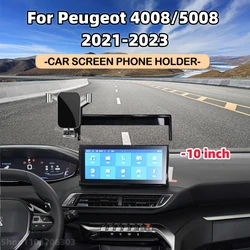 Car Phone Holder For Peugeot 4008 5008 2021 2022 2023 10 inch Screen Mobile Phone Holder GPS Bracket Car Mount Car Accessories