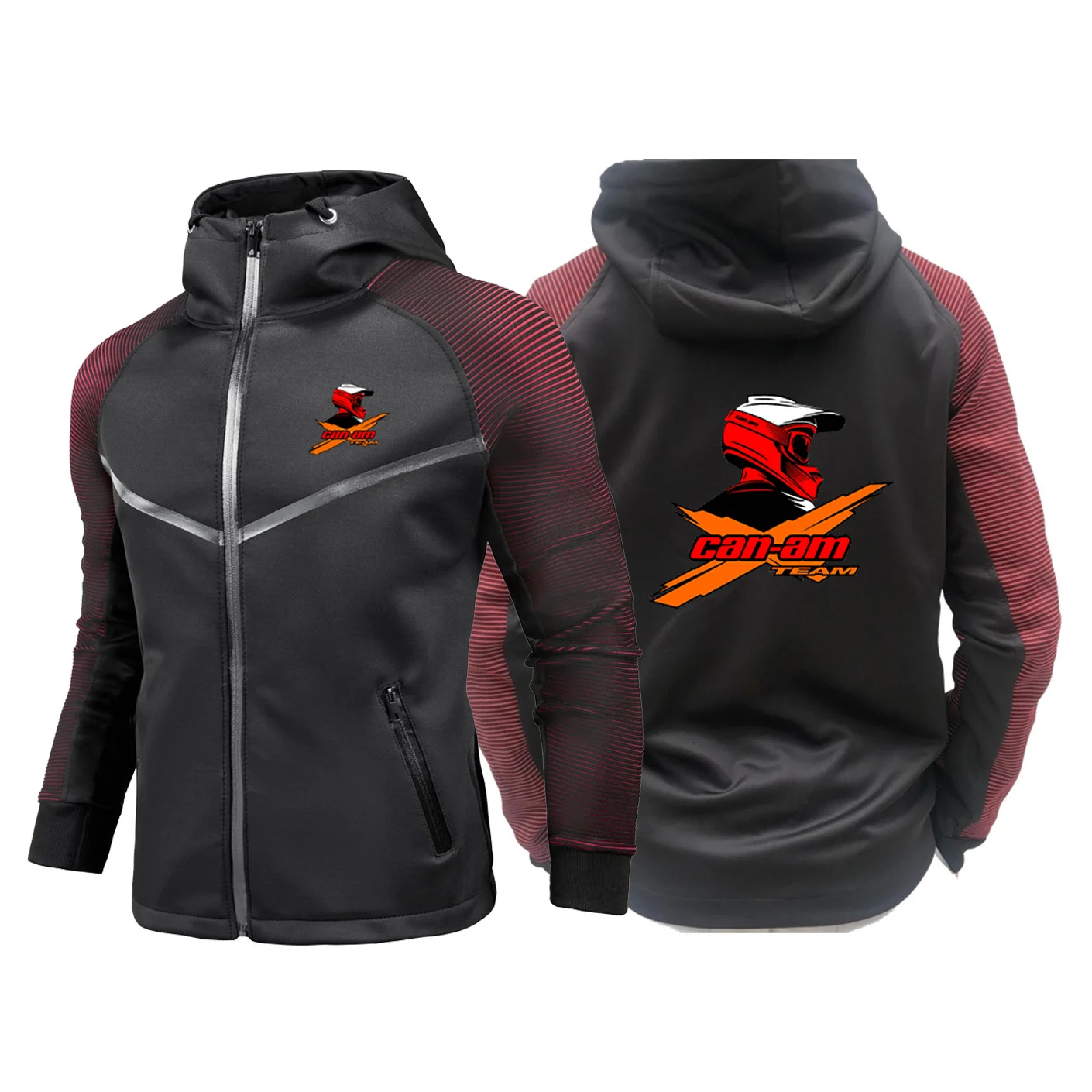 2024 Men Can Am Team Motorcycles Spring and Autumn New Racing Suit Hooded Zipper Jacket Sports Printing Casual Tops