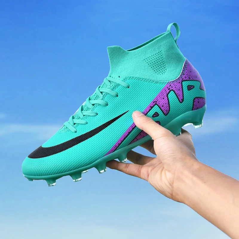 New Men Soccer Shoes Indoor Cleats Football Boots Match Long Spikes Sneakers Breathable Ultralight Training Drop Shipping image 4