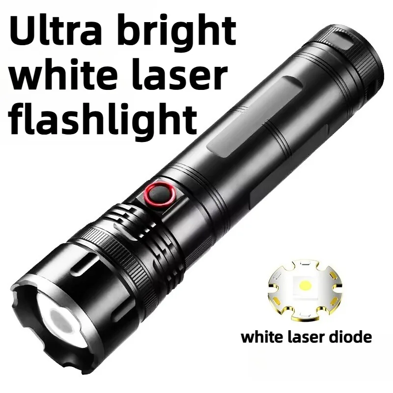

Ultra Bright White Laser LED Flashlight Zoomable USB Rechargeable Long-range Waterproof Torch for Outdoor Camping Adventure