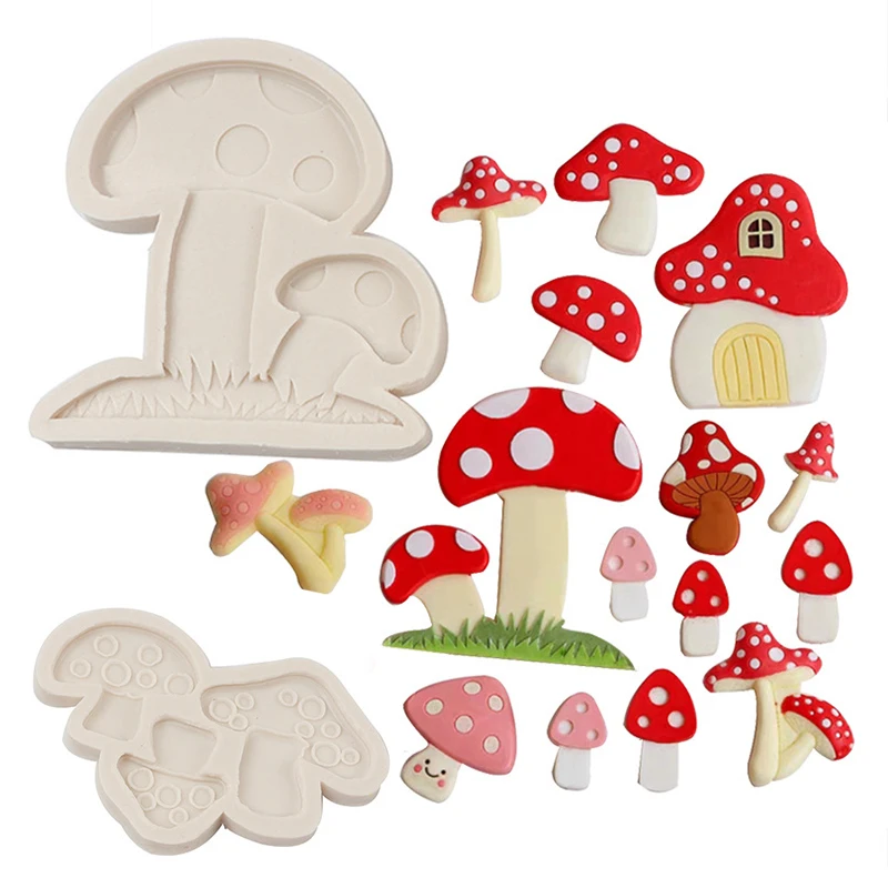 Mushroom Silicone Mold Cake Molds Fondant Molds Sugar Craft Chocolate Moulds Tools Cake Decorating Baking Accessories