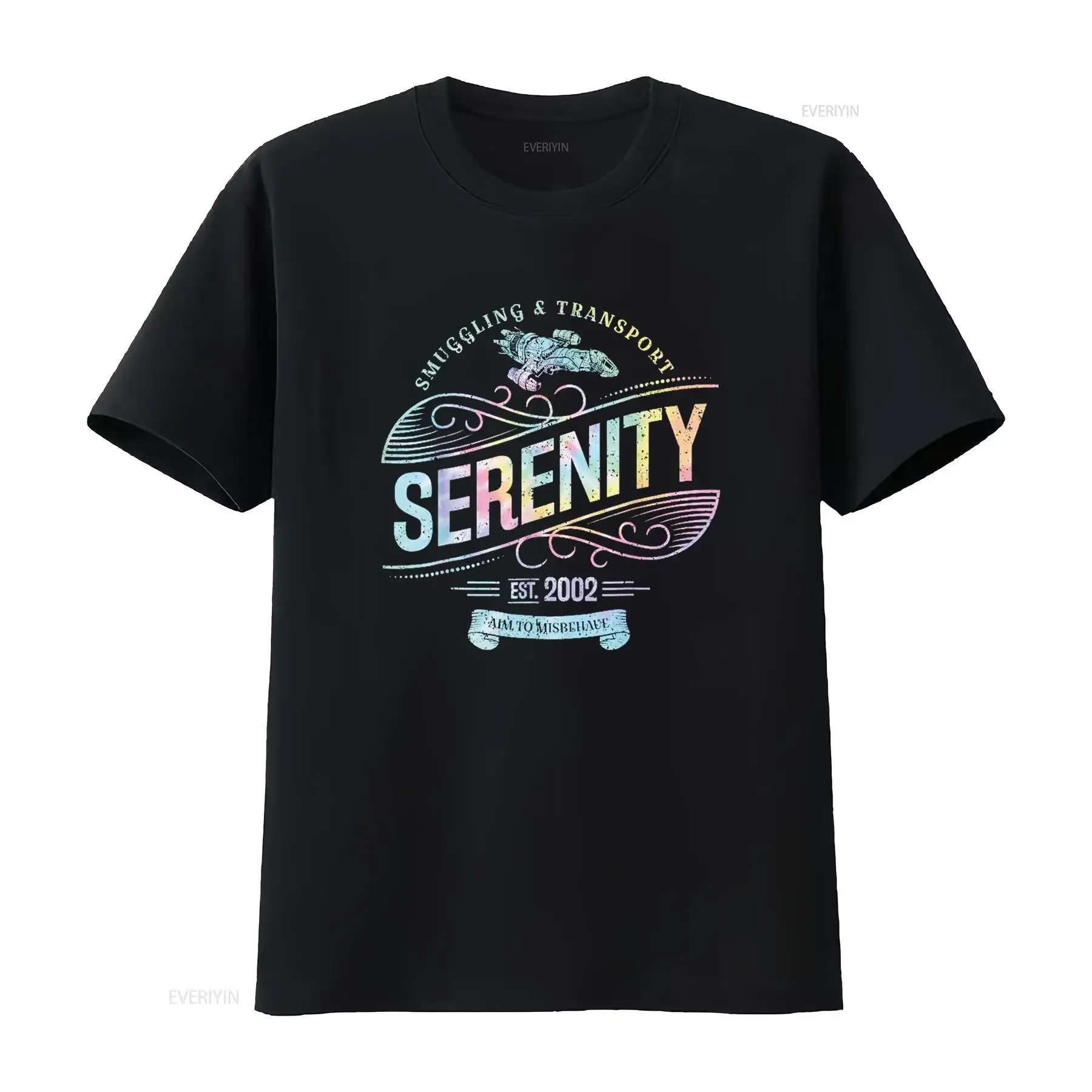 Vintage Serenity Smuggling And Transport Firefly Tie Dye T Shirt vintage Washed Soft Versatile fashion Top For Everyday Wear