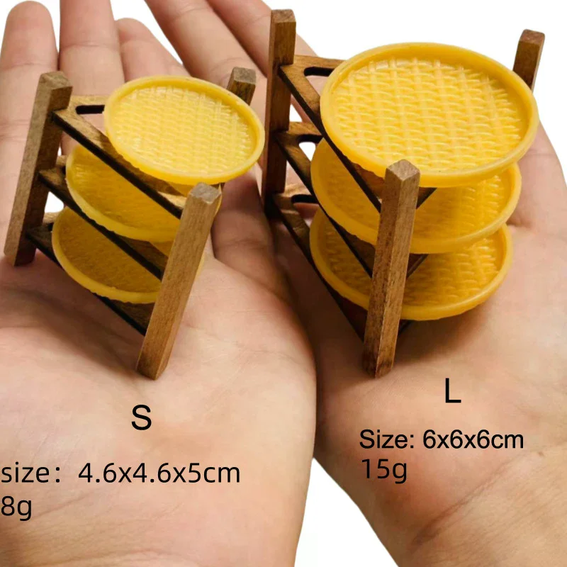 1 مجموعة دمية مصغرة متعددة الطبقات تجفيف مثلث تخزين الرف الغذاء تخزين الرف المشهد ديكور بيت الدمية الملحقات