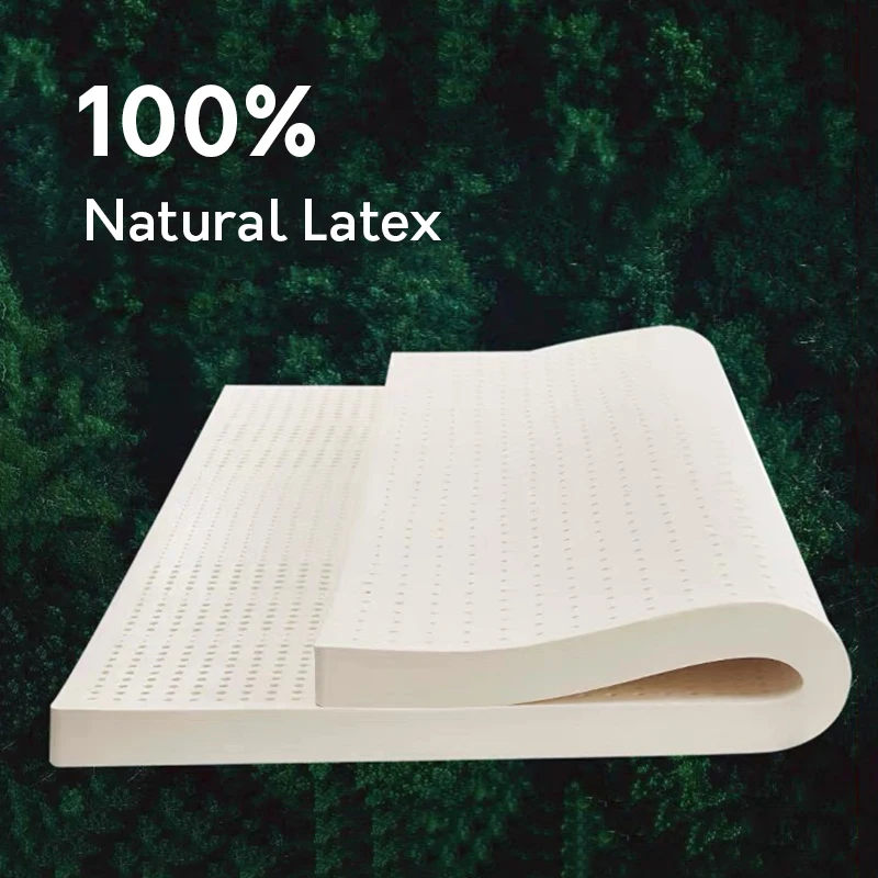 100% ไทยที่นอนยางพาราธรรมชาติพร้อมผ้าคลุมที่นอนแท้ยางธรรมชาติขนาด1.5ม./1.8ม. เตียงหนาเสื่อรองนอนสำหรับหอพักในบ้าน