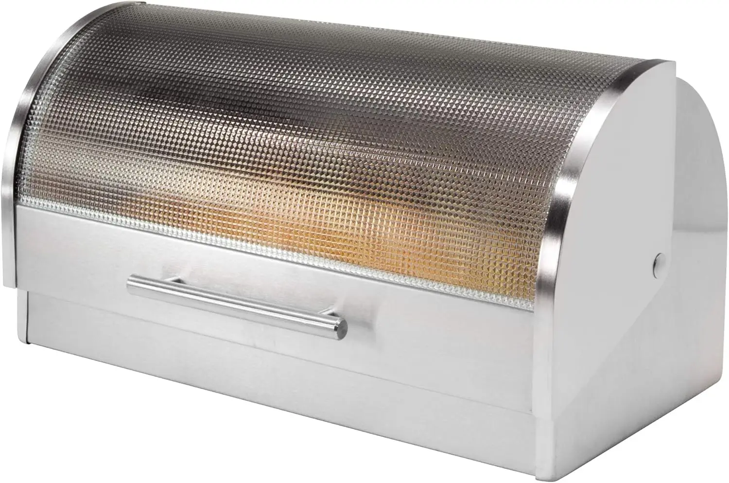 

Stainless Steel Bread Box with Tempered Glass Lid, Fits Large Loaves and Baked Goods for Kitchen Countertop
