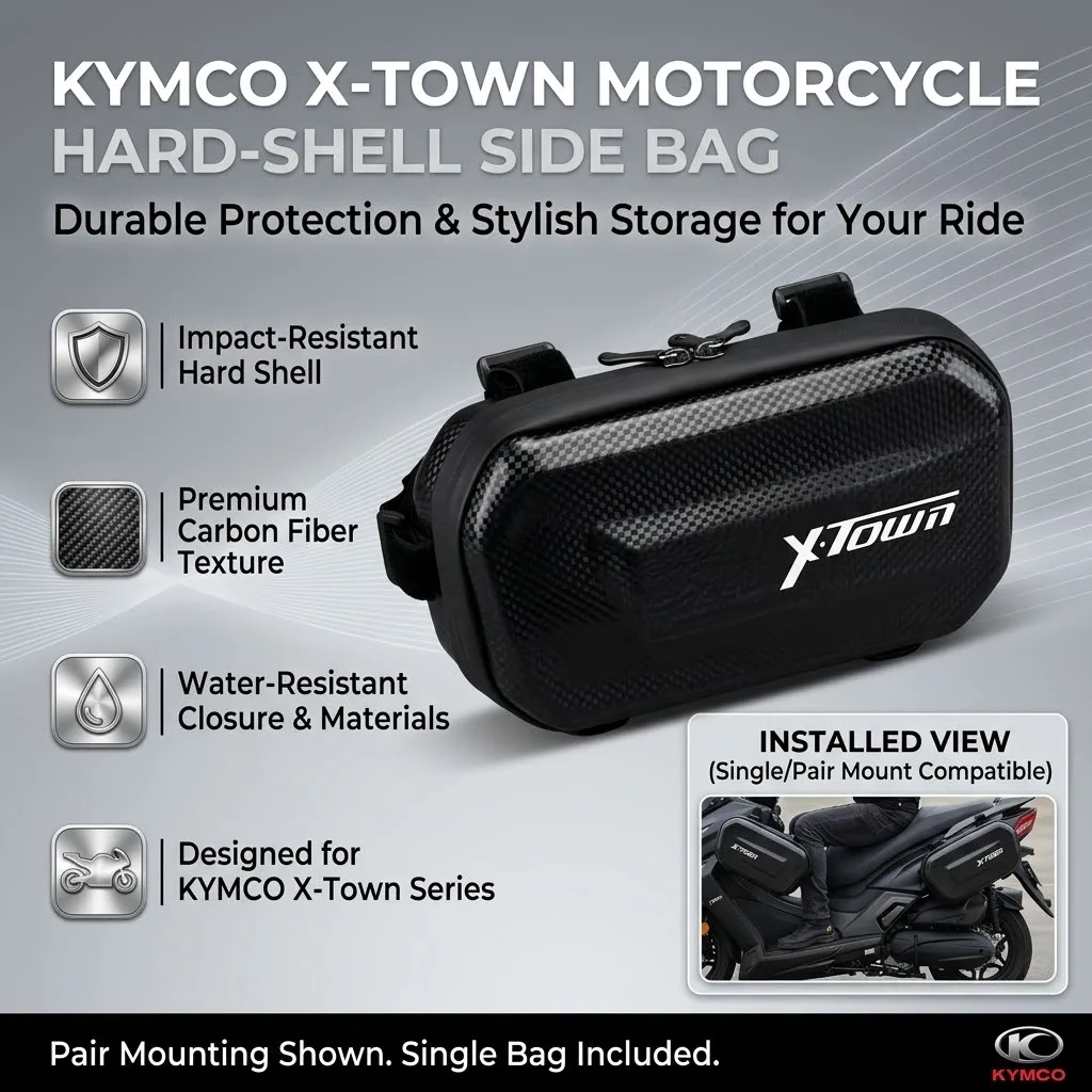 Easy To Clean Large Capacity EVA Motorcycle Saddle Bag Tool Bag With LOGO For KYMCO X-TOWN xtown 125i 250i 300i X TOWN