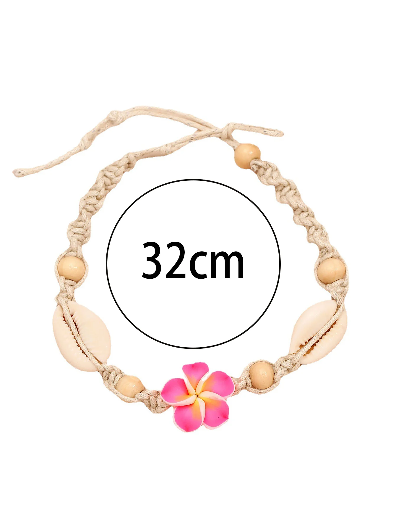 1 Boho beach holiday chic ladies woven flower shell anklet