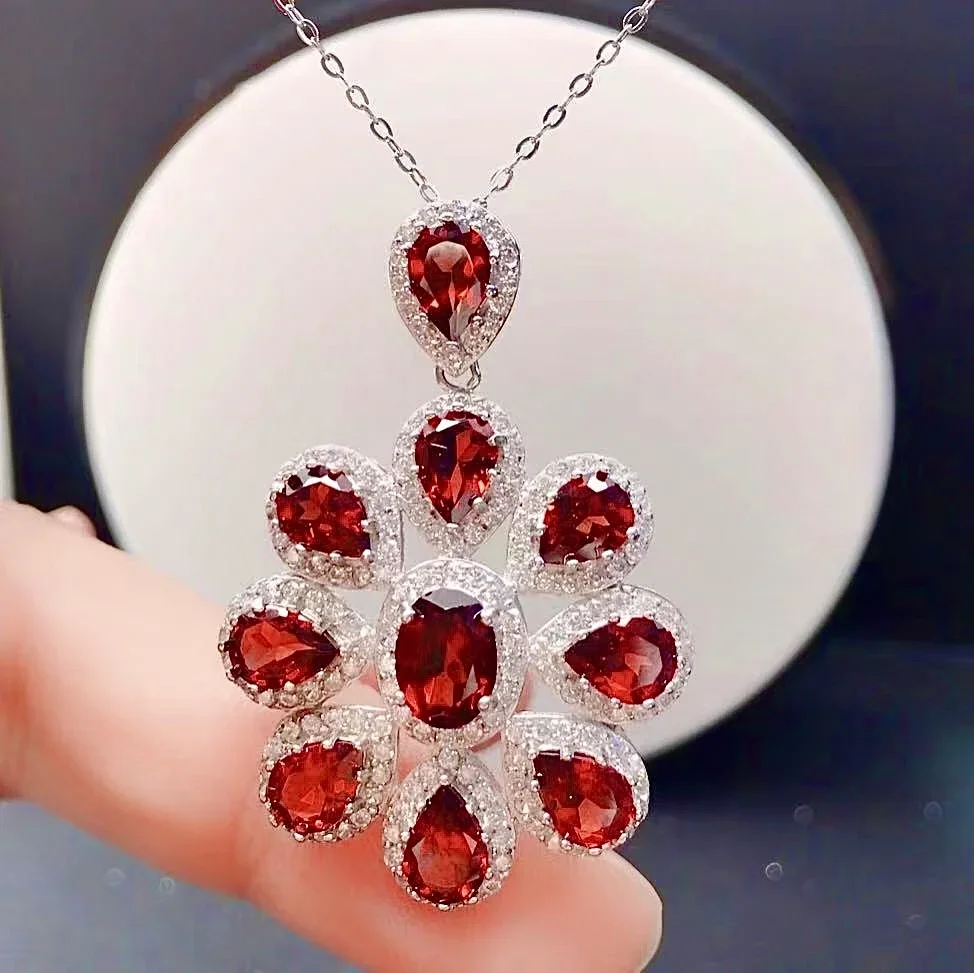 موضة قلادة العقيق الفضي للحزب 10 قطع العقيق الطبيعي قلادة قلادة الصلبة 925 مجوهرات العقيق الفضي