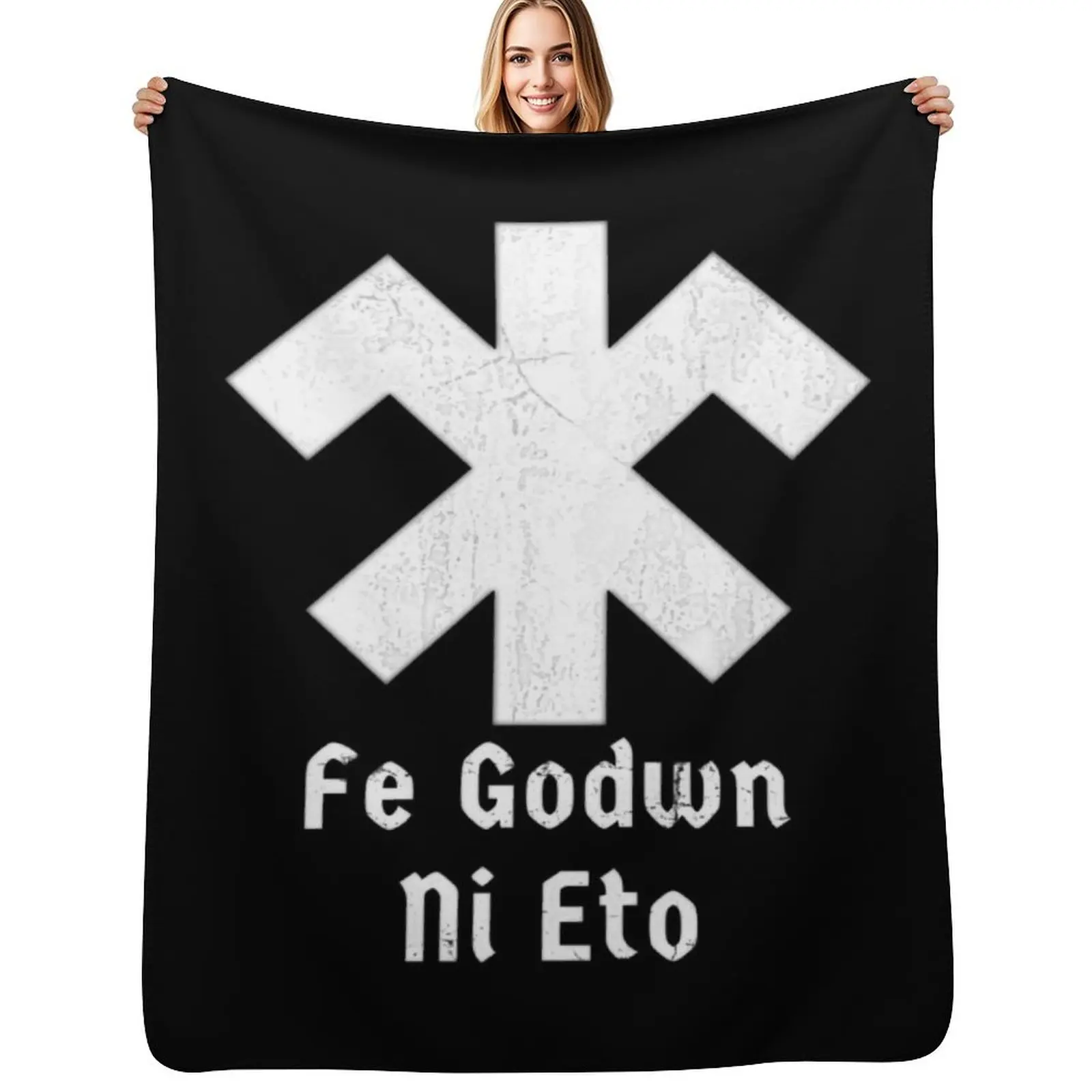 

Fe Godwn Ni Eto White Throw Blanket Decorative Beds cosplay anime Designers warm for winter Blankets