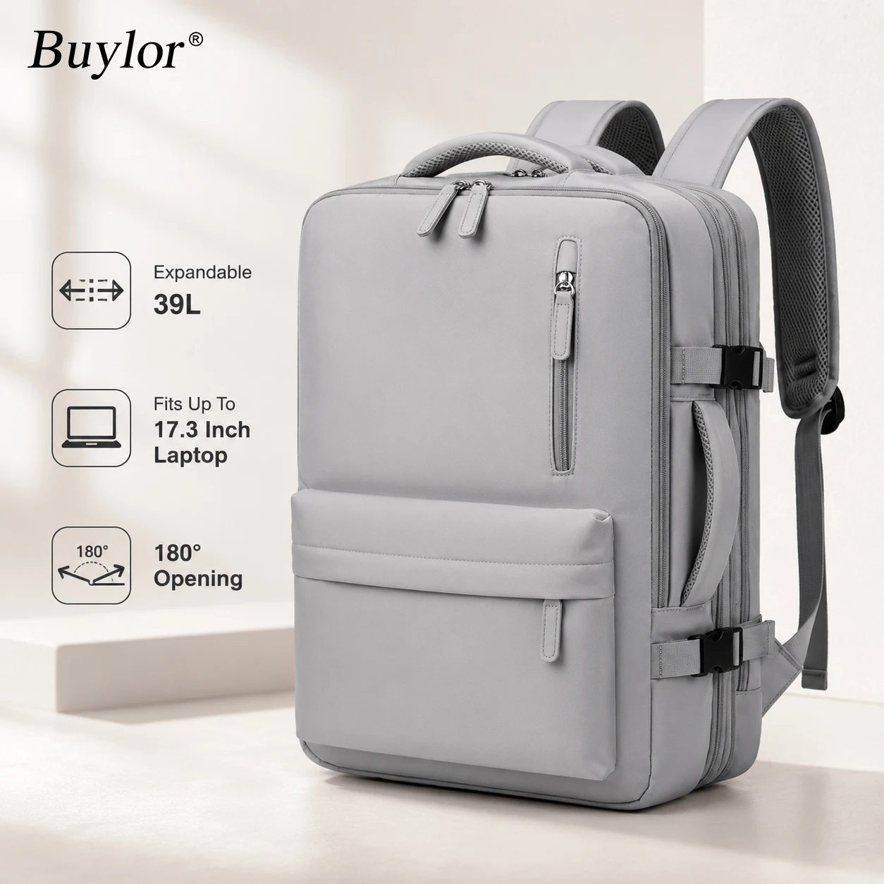 Buylor Travel Backpack 45x35x20 EasyJet Cabin Bag Expandable Large Capacity Carry On Hand Luggage Laptop Backpack Women Airplane